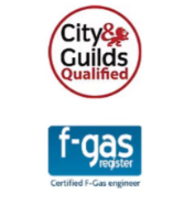 Supplied City and Guilds Qualified and F-Gas register logos